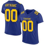 Royal Gold Authentic Football Jersey - Customizable Mesh Design Custom Royal Gold Mesh Authentic Football Jersey