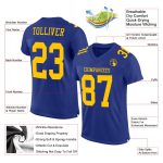 Royal Gold Authentic Football Jersey - Customizable Mesh Design Custom Royal Gold Mesh Authentic Football Jersey - Image 2