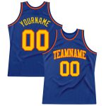Authentic Custom Royal Gold-Orange Basketball Jersey - Throwback Style Jersey Custom Royal Gold-Orange Authentic Throwback