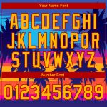 Royal Gold-Red Hawaii Palm Trees 3D Pattern Bomber Varsity Letterman Jacket, Custom Design Custom Royal Gold-Red Hawaii Palm - Image 5