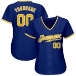 Custom Royal Gold-White Authentic Baseball Jersey for Men - Personalized Sports Apparel Custom Royal Gold-White Authentic - Image 2