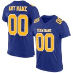 Royal Gold-White Custom Football Jersey - Authentic Mesh Design Custom Royal Gold-White Mesh Authentic Football Jersey