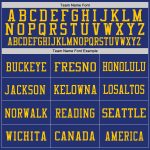 Royal Gold and White Custom Authentic Throwback Football Jersey - Mesh Design Custom Royal Gold-White Mesh Authentic Throwback - Image 3