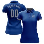 Royal Gray Performance Golf Polo Shirt - Customizable Mens Golf Attire Custom Royal Gray Performance Golf Polo Shirt - Image 2
