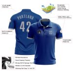 Royal Gray Performance Golf Polo Shirt - Customizable Mens Golf Attire Custom Royal Gray Performance Golf Polo Shirt - Image 3