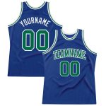 Authentic Custom Throwback Basketball Jersey in Kelly Green and White Custom Royal Kelly Green-White Authentic Throwback