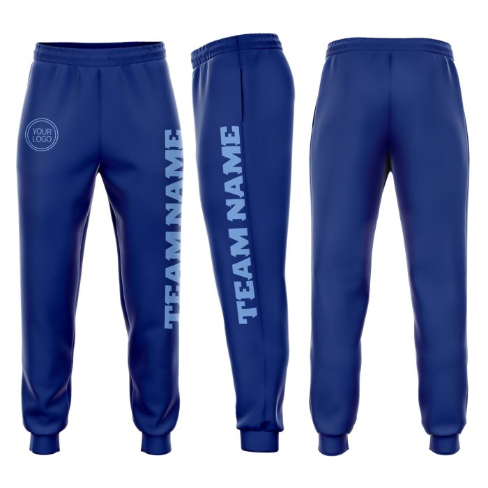 Royal Light Blue Fleece Joggers for Men and Women, Custom Design Comfortable Sweatpants Custom Royal Light Blue Fleece Jogger - Image 1