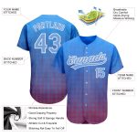 Light Blue Red 3D Pattern Authentic Baseball Jersey - Custom Design Custom Royal Light Blue-Red 3D Pattern Design Authentic - Image 3