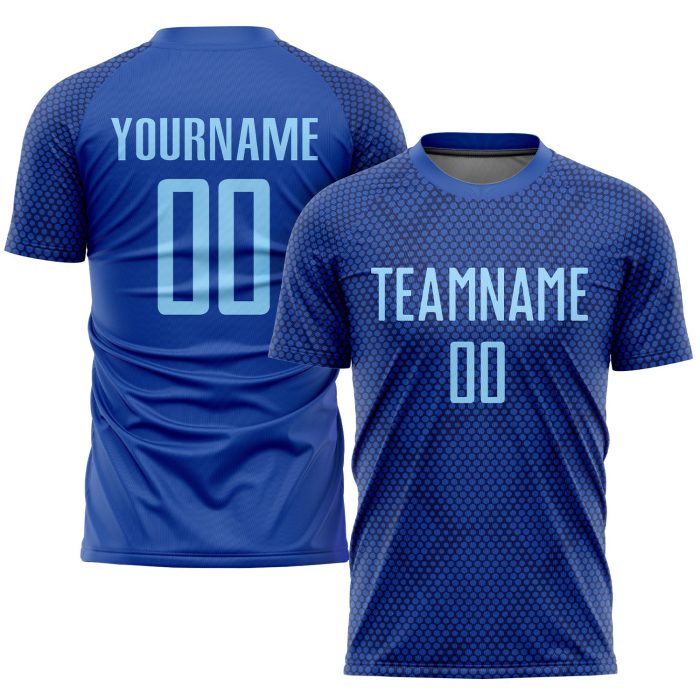 Royal Light Blue Custom Soccer Jersey - Sublimation Uniform for Teams Custom Royal Light Blue Sublimation Soccer Uniform - Image 1
