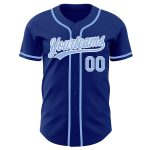Light Blue White Custom Authentic Baseball Jersey - Royal Design Custom Royal Light Blue-White Authentic Baseball Jersey - Image 2