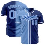 Royal Light Blue-White Authentic Fade Fashion Baseball Jersey - Custom Design Custom Royal Light Blue-White Authentic Fade