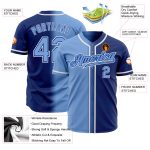 Royal Light Blue-White Authentic Fade Fashion Baseball Jersey - Custom Design Custom Royal Light Blue-White Authentic Fade - Image 2