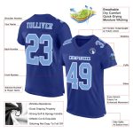 Custom Light Blue White Mesh Authentic Football Jersey - Custom Football Apparel Custom Royal Light Blue-White Mesh Authentic - Image 2