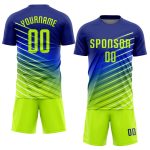 Neon Green Custom Soccer Uniform Jersey - Sublimation Sports Apparel Custom Royal Neon Green Sublimation Soccer Uniform Jersey - Image 2