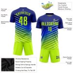 Neon Green Custom Soccer Uniform Jersey - Sublimation Sports Apparel Custom Royal Neon Green Sublimation Soccer Uniform Jersey - Image 3