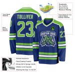 Neon Green White Custom Hockey Jersey | Personalized Sports Apparel Custom Royal Neon Green-White Hockey Jersey - Image 3
