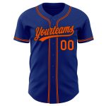 Custom Orange Black Baseball Jersey - Authentic Personalized Team Apparel Custom Royal Orange-Black Authentic Baseball Jersey - Image 2