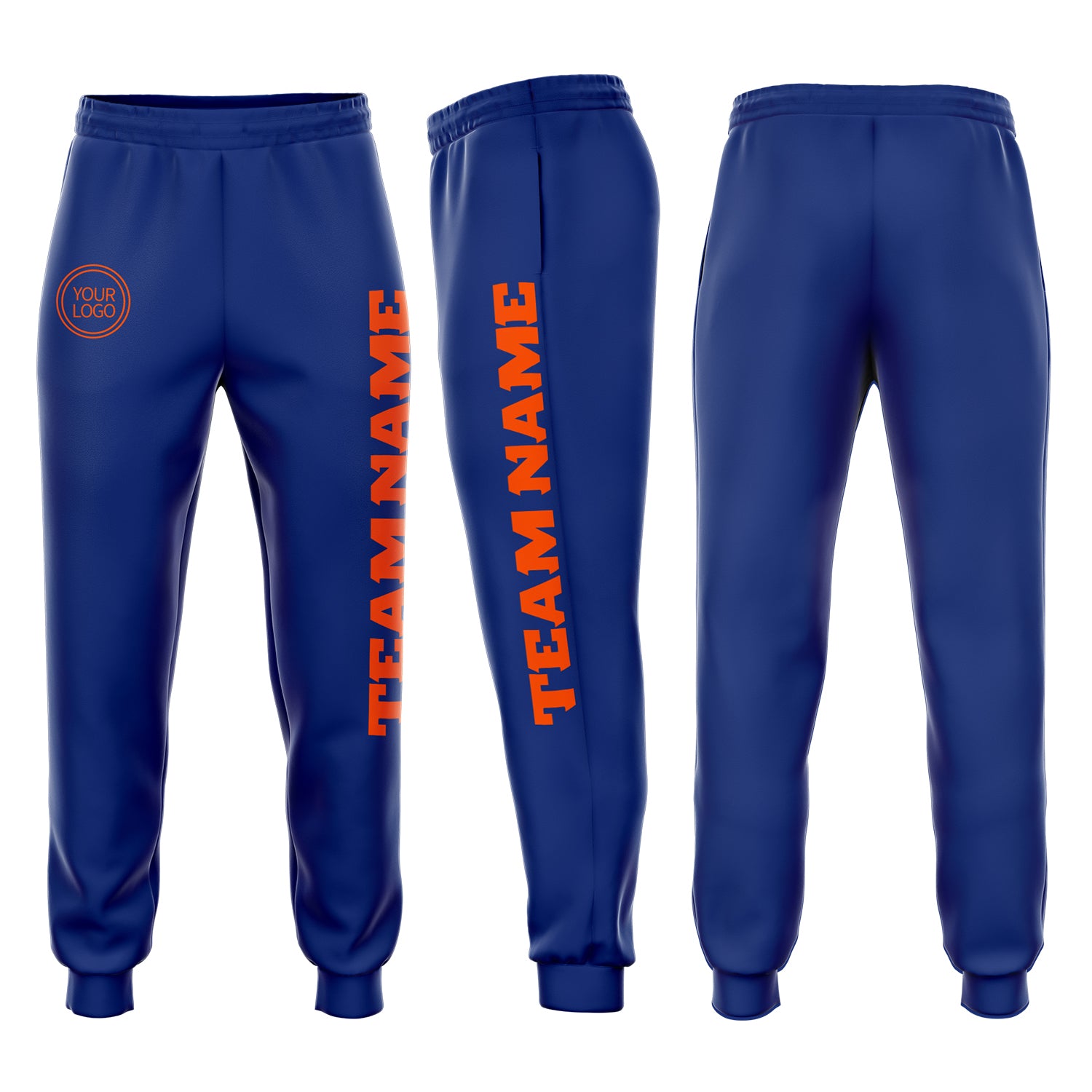 Royal Orange Fleece Jogger Sweatpants for Men & Women - Custom Made Comfort Apparel Custom Royal Orange Fleece Jogger Sweatpants