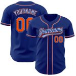 Custom Authentic Baseball Jersey - Royal Orange Light Blue Design Custom Royal Orange-Light Blue Authentic Baseball Jersey