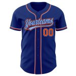Custom Authentic Baseball Jersey - Royal Orange Light Blue Design Custom Royal Orange-Light Blue Authentic Baseball Jersey - Image 2