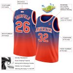 Custom Royal Orange-White Basketball Jersey - Authentic Fade Fashion Design Custom Royal Orange-White Authentic Fade Fashion - Image 2