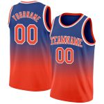 Custom Royal Orange-White Basketball Jersey - Authentic Fade Fashion Design Custom Royal Orange-White Authentic Fade Fashion