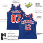 Royal Orange-White Custom Authentic Basketball Jersey - Throwback Style Custom Royal Orange-White Authentic Throwback Basketball - Image 2