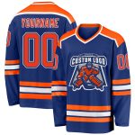 Royal Orange-White Custom Hockey Jersey - Personalized Team Apparel Custom Royal Orange-White Hockey Jersey