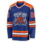 Royal Orange-White Custom Hockey Jersey - Personalized Team Apparel Custom Royal Orange-White Hockey Jersey - Image 2
