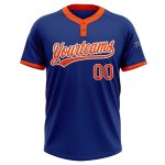 Royal Orange-White Custom Unisex Softball Jersey - Two-Button Design, Soft Fabric, Perfect for Teams and Casual Wear Custom - Image 2