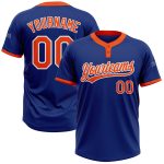 Royal Orange-White Custom Unisex Softball Jersey - Two-Button Design, Soft Fabric, Perfect for Teams and Casual Wear Custom