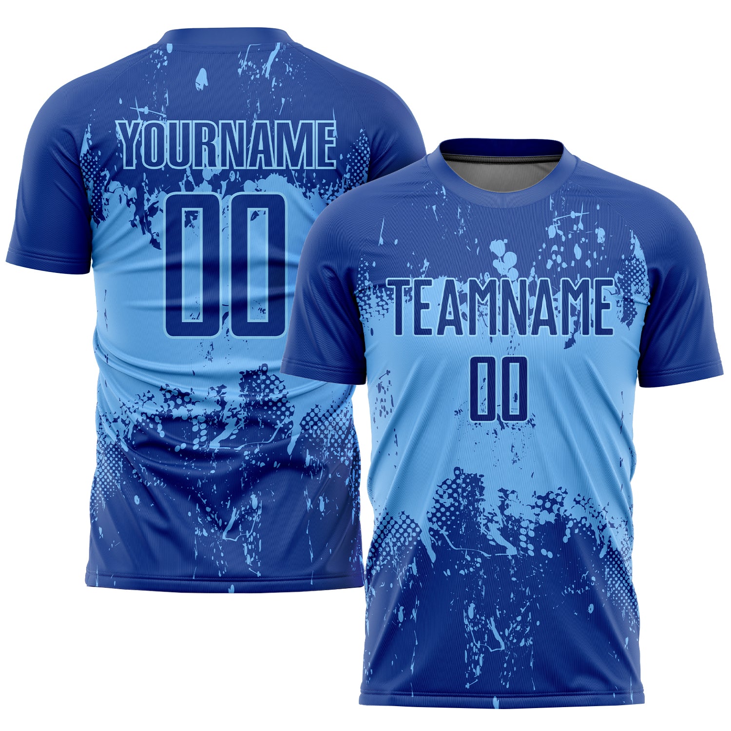 Custom Royal Pink-Light Blue Sublimation Soccer Uniform Jersey Custom Pink Blue Soccer Jersey - Personalized Sublimation Uniform Custom Royal Pink-Light Blue Sublimation Soccer Uniform - Image 1