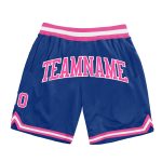 Royal Pink White Basketball Shorts - Custom Authentic Throwback Style Custom Royal Pink-White Authentic Throwback Basketball