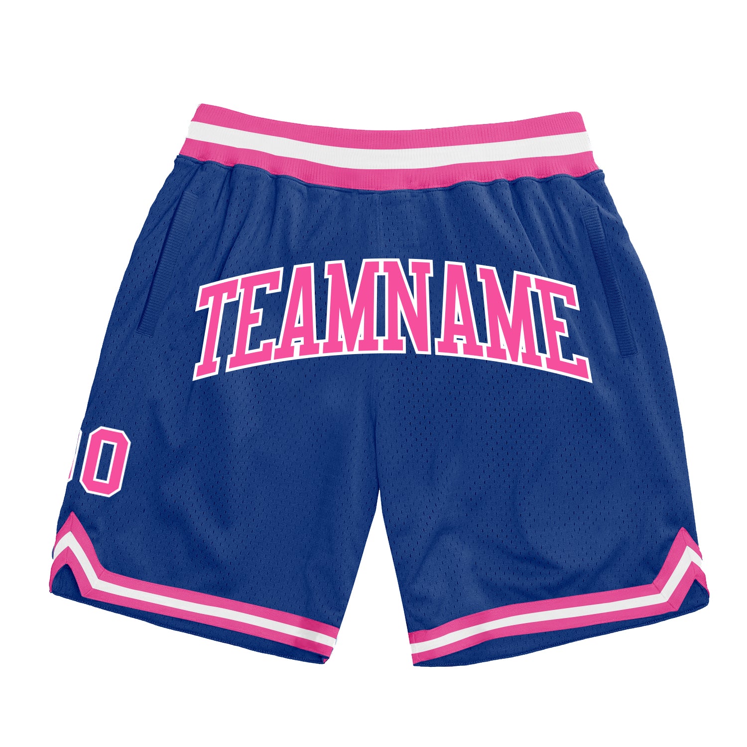 Royal Pink White Basketball Shorts - Custom Authentic Throwback Style Custom Royal Pink-White Authentic Throwback Basketball