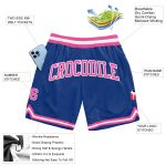 Royal Pink White Basketball Shorts - Custom Authentic Throwback Style Custom Royal Pink-White Authentic Throwback Basketball - Image 2