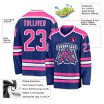 Custom Pink White Hockey Jersey - Personalized Royal Sportswear for Team or Individual Use Custom Royal Pink-White Hockey - Image 3