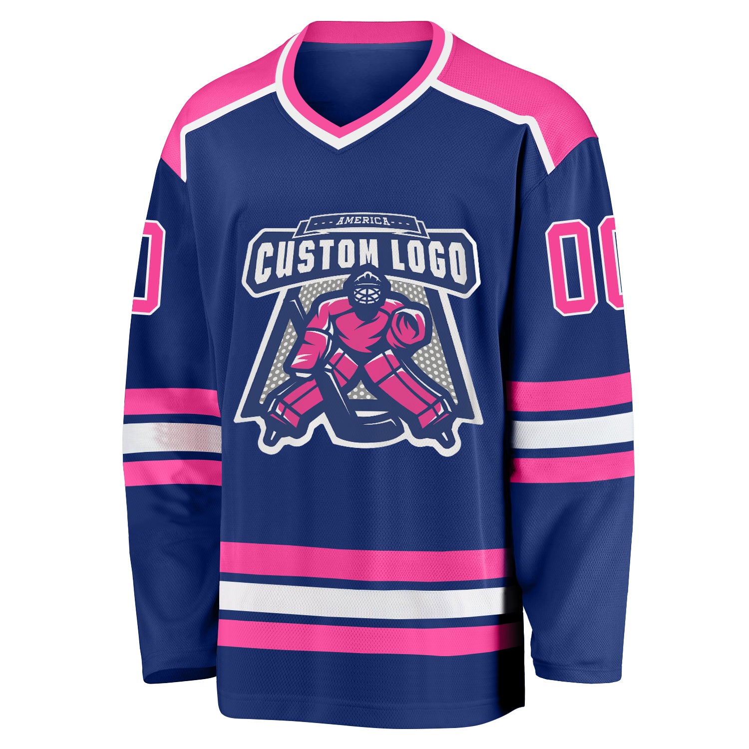 Custom Royal Pink-White Hockey Jersey Custom Pink White Hockey Jersey - Personalized Royal Sportswear for Team or Individual Use Custom Royal Pink-White Hockey - Image 2