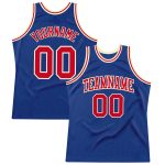 Authentic Custom Royal Red-Cream Basketball Jersey - Throwback Style Custom Royal Red-Cream Authentic Throwback Basketball