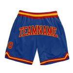 Custom Royal Red Gold Basketball Shorts - Authentic Throwback Style Custom Royal Red-Gold Authentic Throwback Basketball