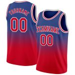 Custom Royal Red-White Basketball Jersey - Authentic Fade Fashion Design Custom Royal Red-White Authentic Fade Fashion Basketball