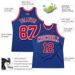 Authentic Throwback Basketball Jersey - Custom Royal Red-White Edition Custom Royal Red-White Authentic Throwback Basketball - Image 2