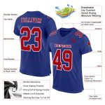 Custom Royal Red-White Mesh Football Jersey - Authentic Team Apparel Custom Royal Red-White Mesh Authentic Football Jersey - Image 2
