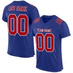 Custom Royal Red-White Mesh Football Jersey - Authentic Team Apparel Custom Royal Red-White Mesh Authentic Football Jersey
