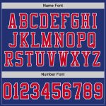 Custom Royal Red White Authentic Throwback Football Jersey Mesh Design Custom Royal Red-White Mesh Authentic Throwback Football - Image 4