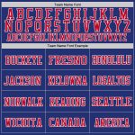 Custom Royal Red White Authentic Throwback Football Jersey Mesh Design Custom Royal Red-White Mesh Authentic Throwback Football - Image 3