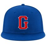Custom Red White Snapback Hat Adjustable with Stitched Design for Discounts Custom Royal Red-White Stitched Adjustable Snapback - Image 2