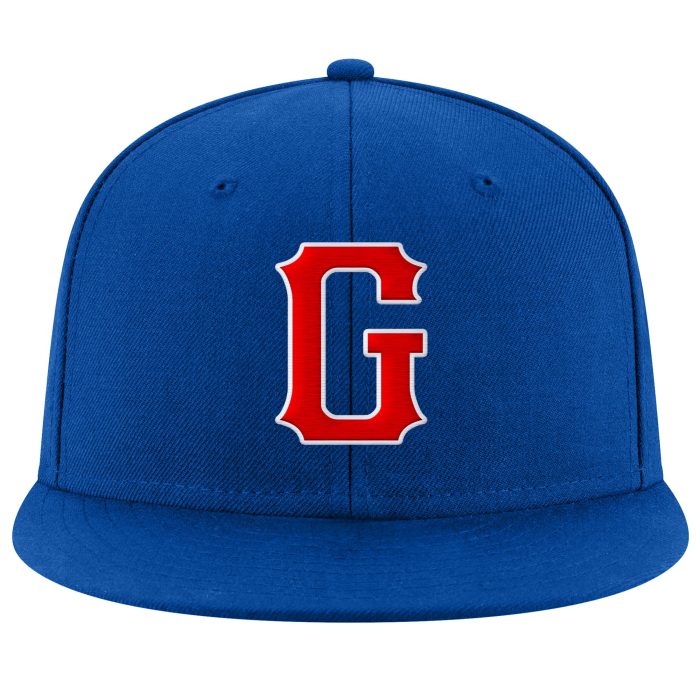 Custom Red White Snapback Hat Adjustable with Stitched Design for Discounts Custom Royal Red-White Stitched Adjustable Snapback - Image 2