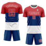 Serbian Flag Soccer Uniform Jersey - Custom Royal Red-White Sublimation Custom Royal Red-White Sublimation Serbian Flag Soccer - Image 2