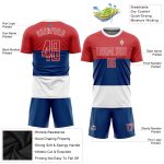 Serbian Flag Soccer Uniform Jersey - Custom Royal Red-White Sublimation Custom Royal Red-White Sublimation Serbian Flag Soccer - Image 3