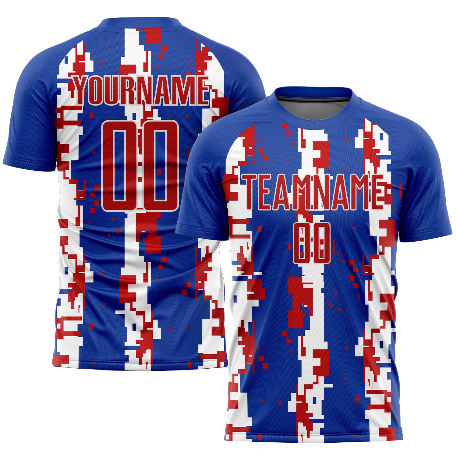Custom Red White Soccer Jersey Sublimation Uniform - Style 8248 Custom Royal Red-White Sublimation Soccer Uniform Jersey
